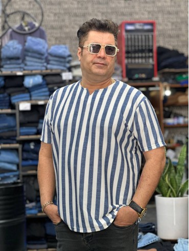 تیشرت راه راه سایز بزرگ کد 2559